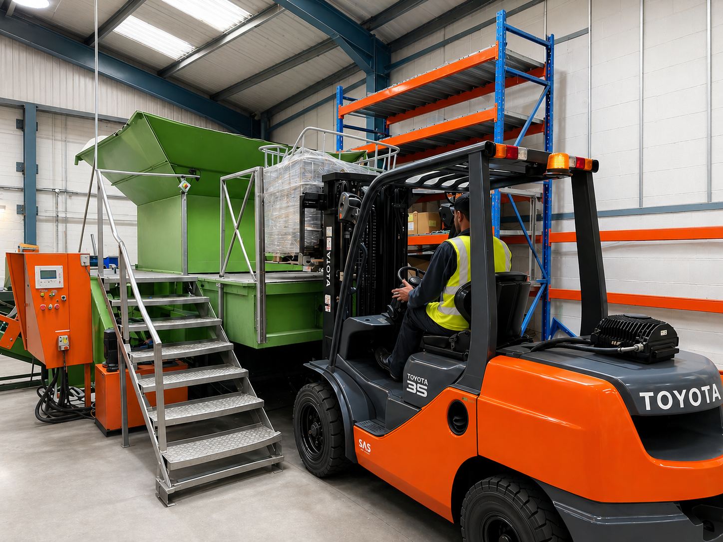 Arrow Recycling yard interior — bulk material storage