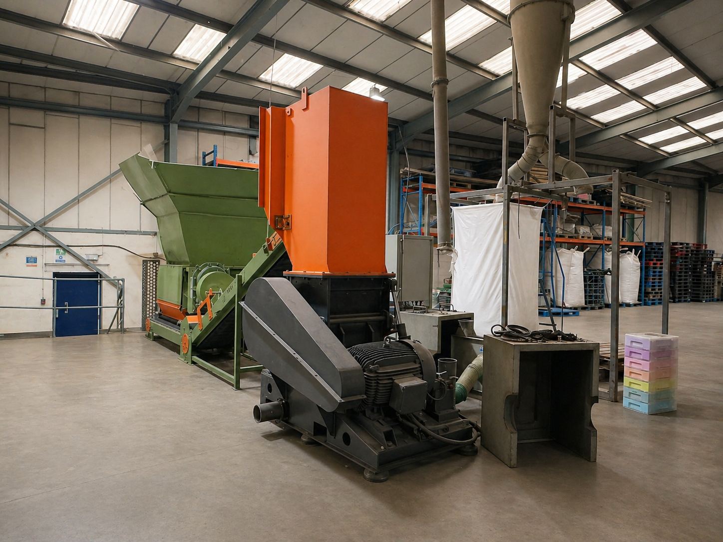 Plastic regrind line